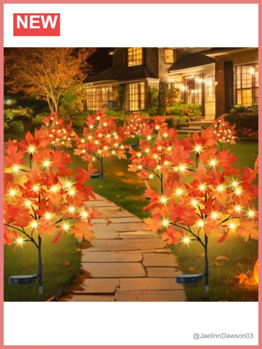 8 Pack Solar Maple Leaf Lights Outdoor Fall Decor